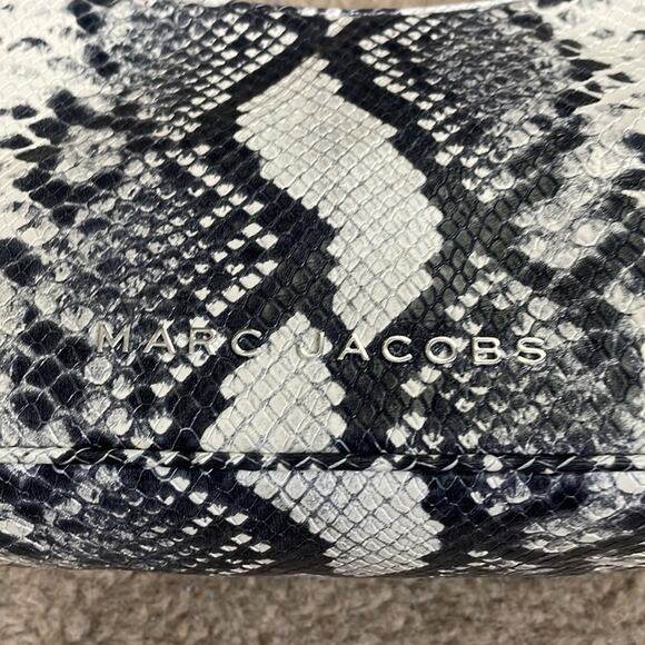 Marc Jacobs  Snakeskin Print Leather Shoulder Bag Black White Retails $425 - Picture 3 of 7